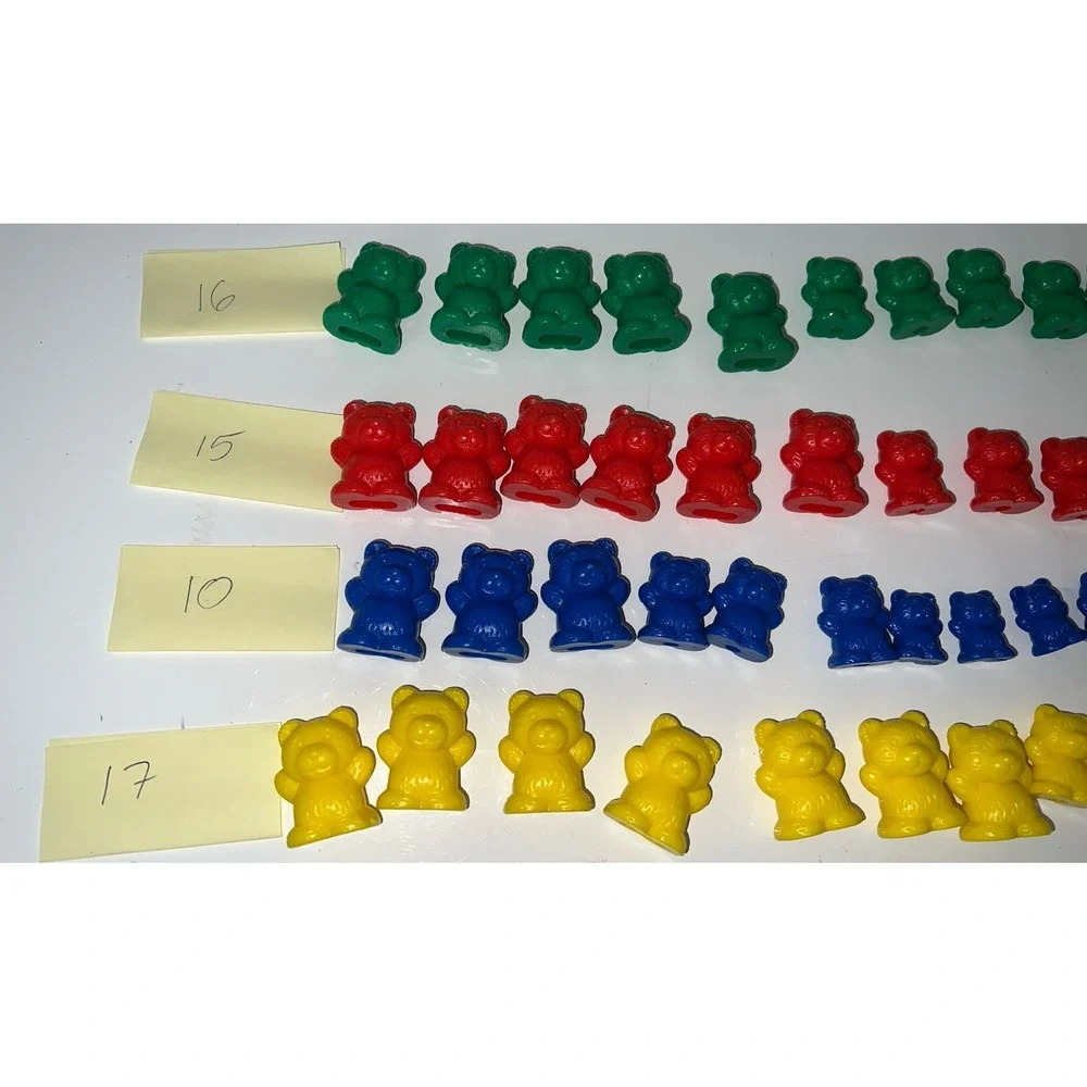 Plastic Bear Counters Set Of 58 Educational Learning Toys 3 Size (4/b18)